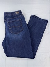 Lee Jeans Women 18 Short Regular Fit Midrise Straight Leg Flex Motion Blue