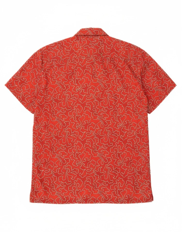 ENERGIE Mens Short Sleeve Shirt Medium Red Floral Cotton DX69 - Image 2 of 4