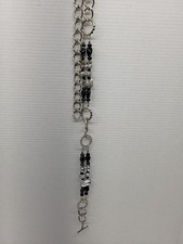 Vintage Chico's Chain Link, Diamond  Black Stone Women's Belt. BLING. Up To 48"