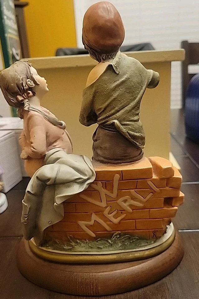 Figura de colección rara Capodimonte Bruno Merli Country Girl & Boy Italia 1981 9,5" Foto 3 de 4