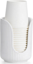 Bathroom Cup Dispenser, 3Oz-4Oz Ceramic Paper Cup Holder, Small Countertop