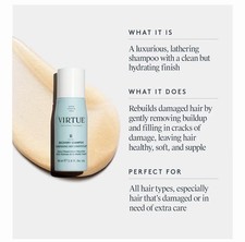 VIRTUE Recovery Shampoo Travel Size 60ml Alpha Keratin 60ku Sulfate-Free Vegan