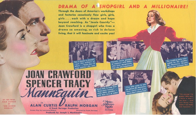 MANNEQUIN (1937) Joan Crawford Spencer Tracy ORIGINAL MOVIE HERALD