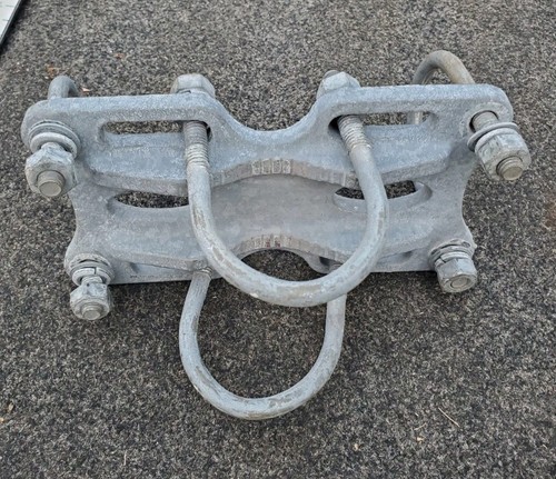 Galvanized Steel Crossover Plate Kit For 2" Pipe To Pipe 3/8" U-bolts Pirod Inc