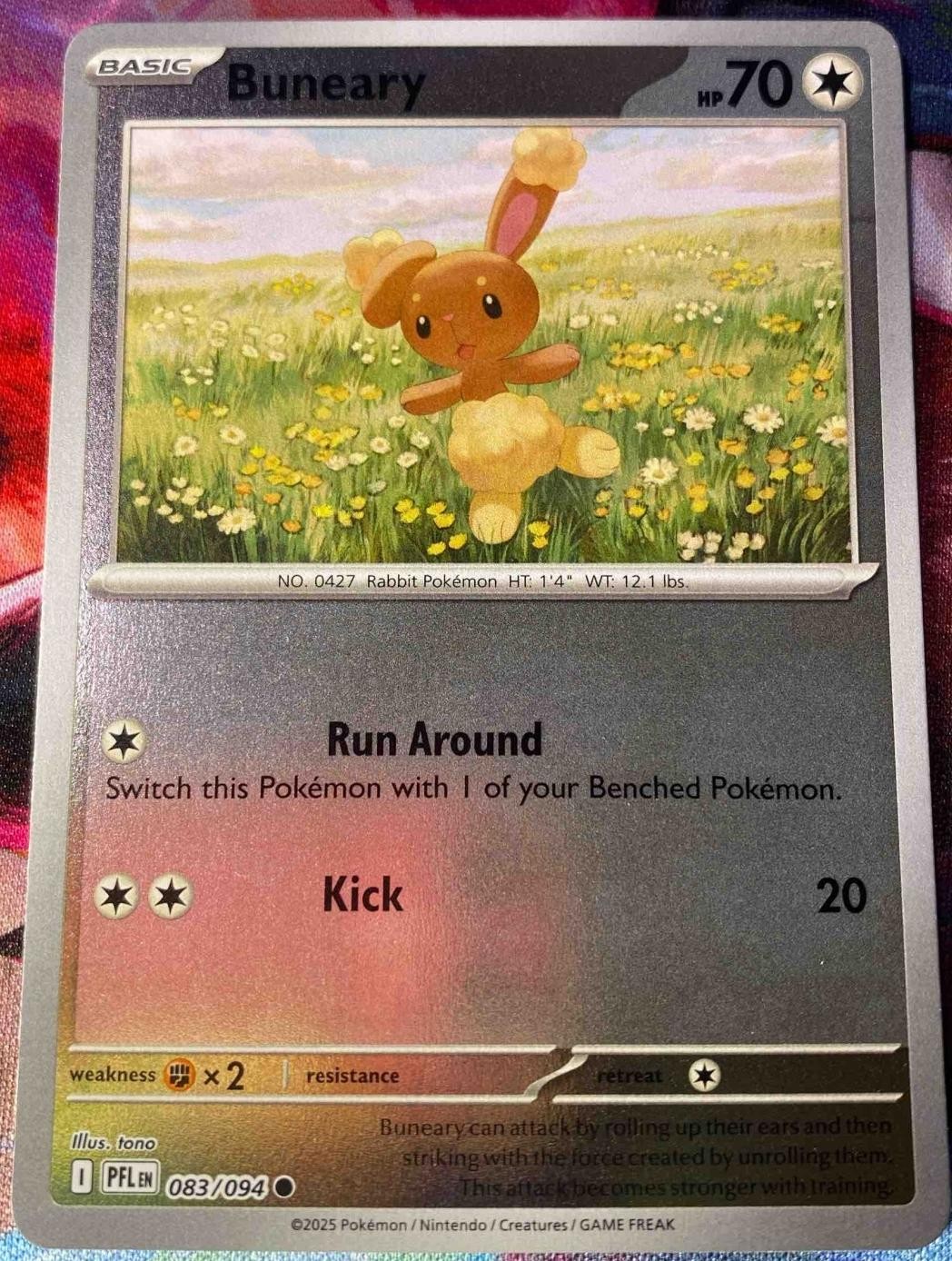 2025 Pokemon Phantasmal Flames Buneary #083/094 Common Reverse Holo Foil