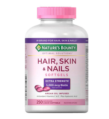 Nature s Bounty Biotin 5000 mcg 250 Rapid Release Softgels