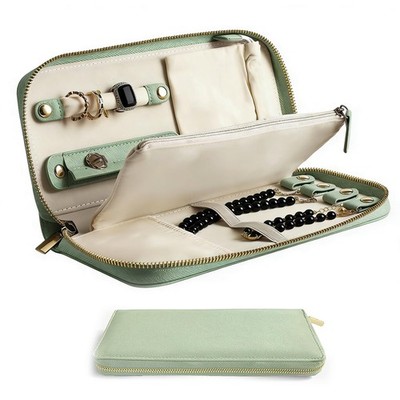 DHSUN Travel Jewelry Organizer, Small Tangle-Free Case for Necklaces, green 