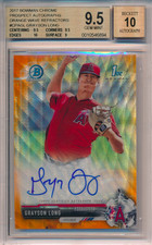 2017 1st Bowman Chrome Orange Wave Refractor /25 Grayson Long RC BGS 9.5 10 Auto