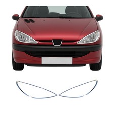 Scheinwerfer Leisten Scheinwerferblende für Peugeot 206 1998-2010 Chrom ABS 2tlg