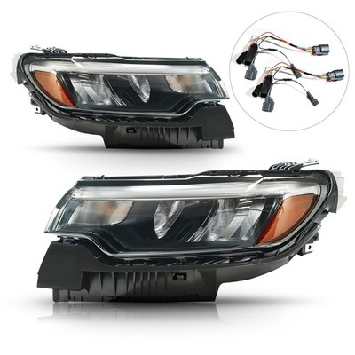 Upgrade to w/LED DRL LED Reflector For 2022-2025 Jeep Compass Headlights Pair