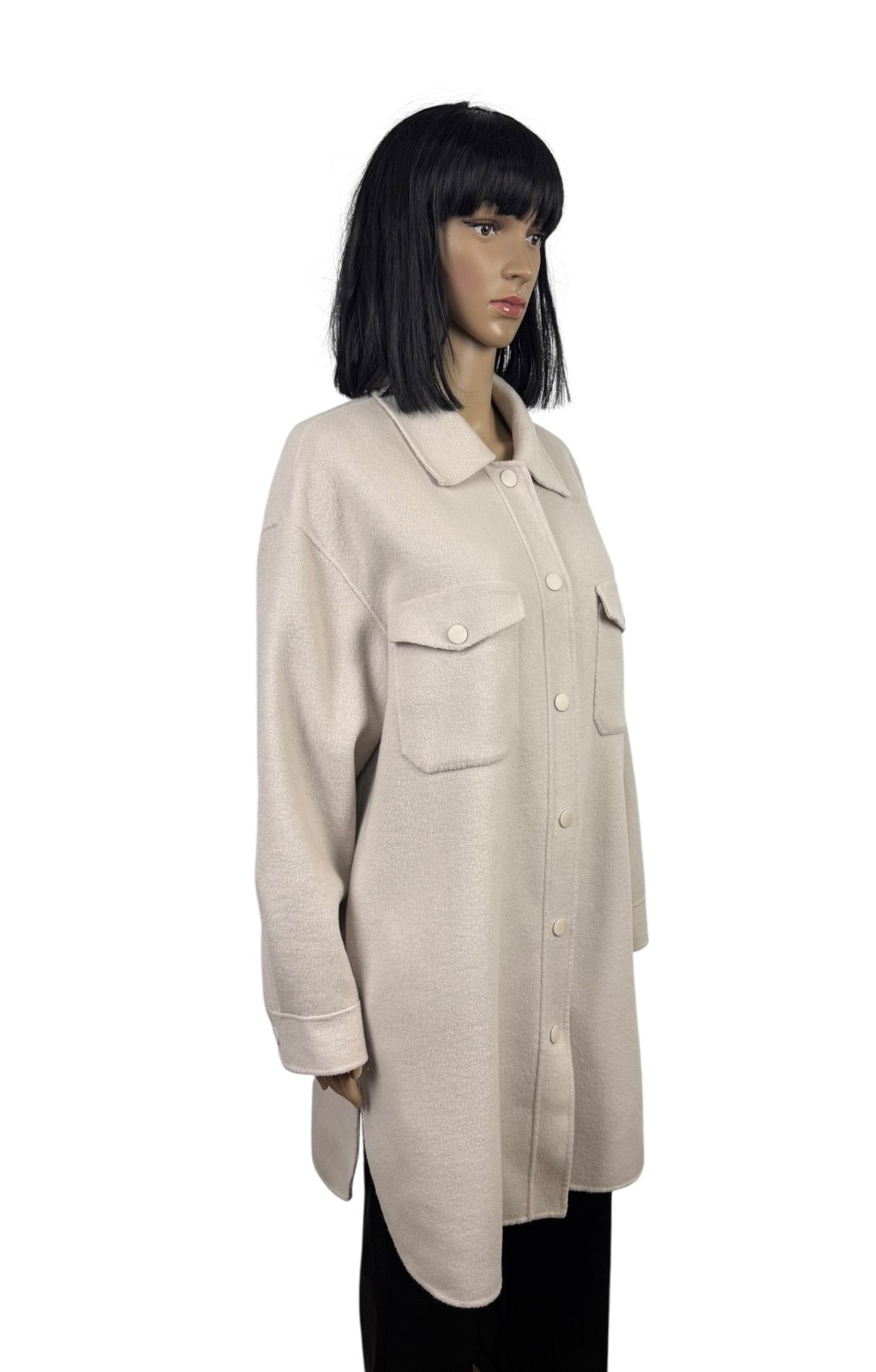 Massimo Dutti Wool Coat Collared Button Up Shaket… - image 4