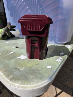 Rehrig Mini Waste Management Trash Cart Desk Burgandy Waste Management 