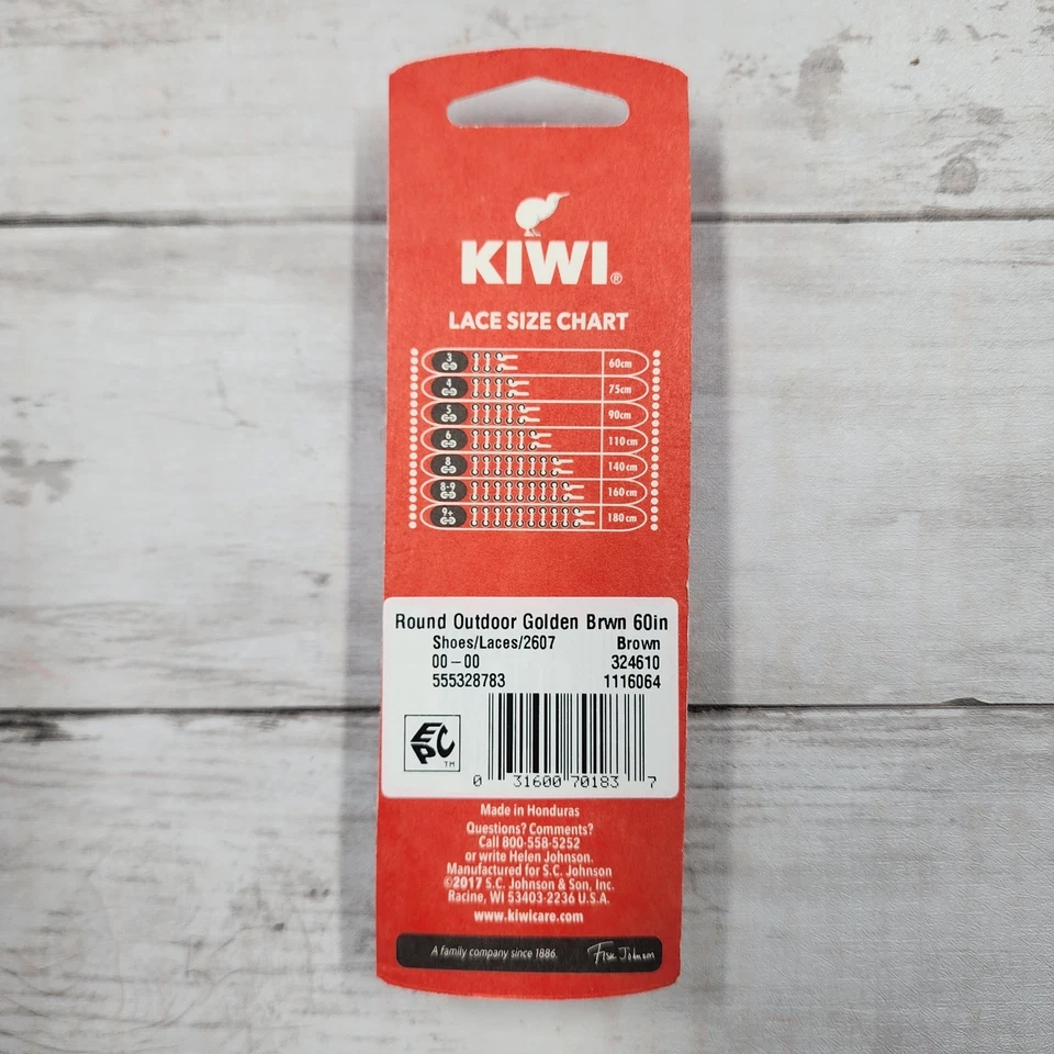 Paquete de 3 cordones para botas KIWI Outdoor 60" redondos dorados/marrones - nuevos Foto 3 de 4
