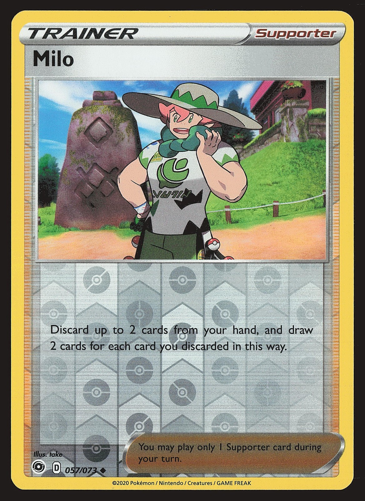 Champion's Path Milo #57/73 Reverse Holo Pokemon Card