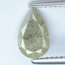 1.08Ct Rare 100% Natural No Treated I-2 Pear Fancy Greenish Yellow Diamond