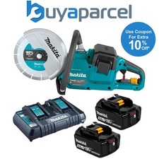 Makita DCE090T2X1 18v / 36v 9" Cordless Brushless Power Disc Cutter Saw 2 x5.0ah