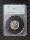 1937 Buffalo Nickel PCGS MS64 OGH Rattler