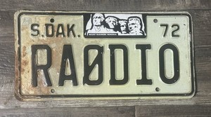 Rare/cool 1972 South Dakota Ham Radio License Plate-vanity Style-solid Shape