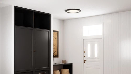 Quoizel OSTC1720 Outskirts 20"W LED Flush Mount Ceiling Fixture - Black - Picture 3 of 8