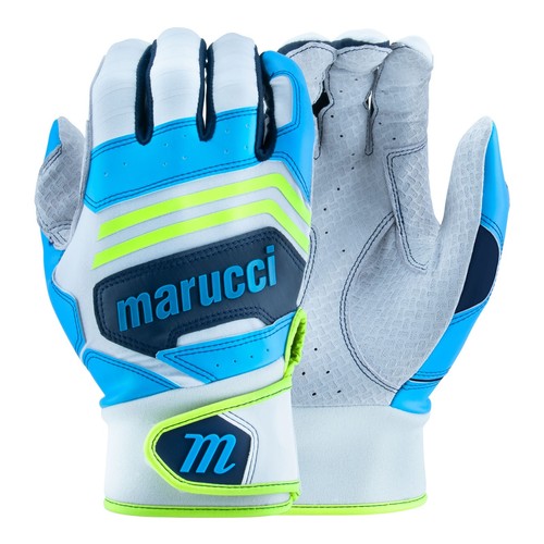 Gants De Frappe Marucci Fuzn Pro - Baseball/softball, Taille Medium, Blanc/violet/jaune, Neufs