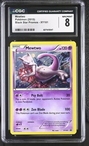 CGC 8 Mewtwo 2015 Black Star Promos XY101 Pokemon Card