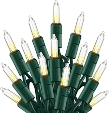 Warm White Christmas Lights Outdoor, 20FT 100 Count Incandescent Christmas Light