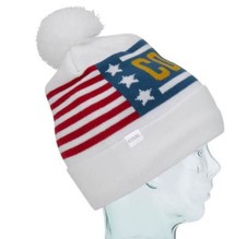 Coal Headwear DOWNHILL Unisex 100 Acrylic Cuffed Pom Beanie White NEW