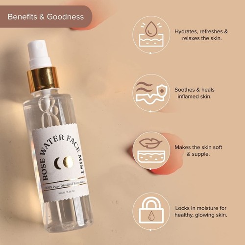 DROMEN & CO Pure & Premium Rose Water For Face Toner | 100 ml - Picture 4 of 6