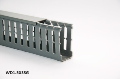 1 New 1.5''x3''x2m Wide Finger Open Slot Wiring Cable Raceway Duct Cover,PVC,Gray