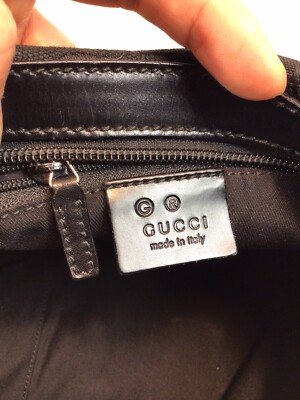Vintage GUCCI Black Canvas GG Monogram Logo Hobo Shoulder
