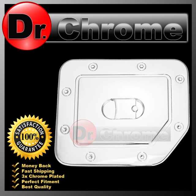 Triple Chrome Plated ABS Gas Tank Fuel Door Cover truck for 0414