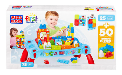 Mega Bloks First Builders Build 'n Learn Table Plus Bonus Play Set RARE!