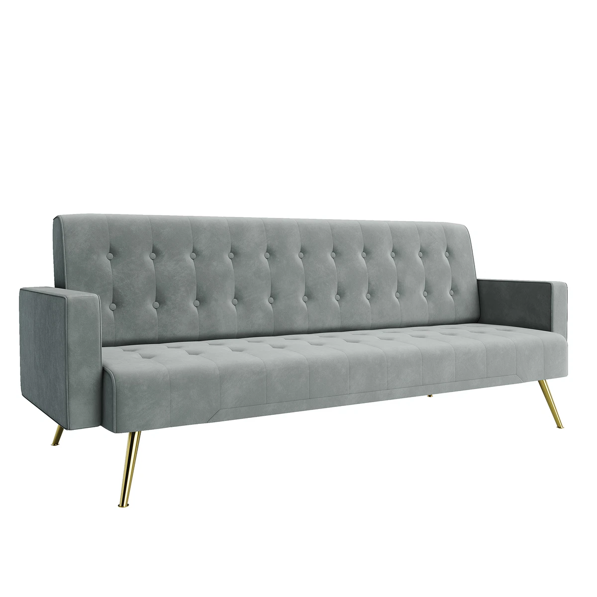 Grey couch on sale with gold legs