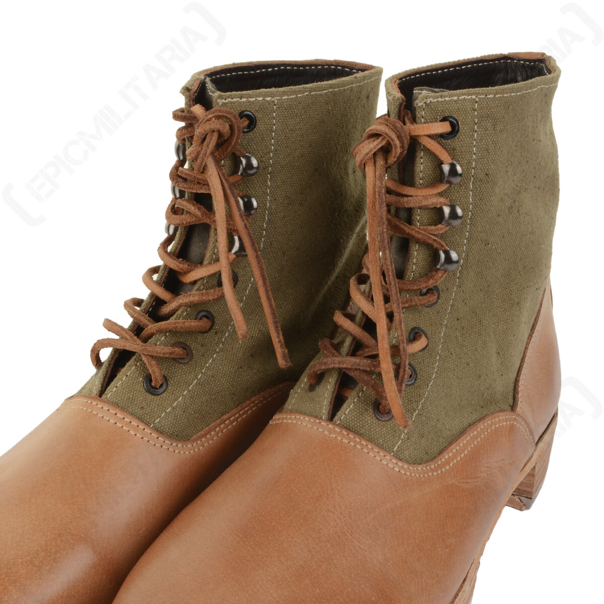 Repro German WW2 DAK Low Boots Leather Hobnails Military Afrika