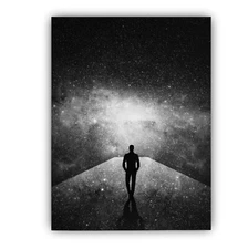 The Universe Man Framed Canvas Stretched Ready to Hang 50x40 Home decor Gift.