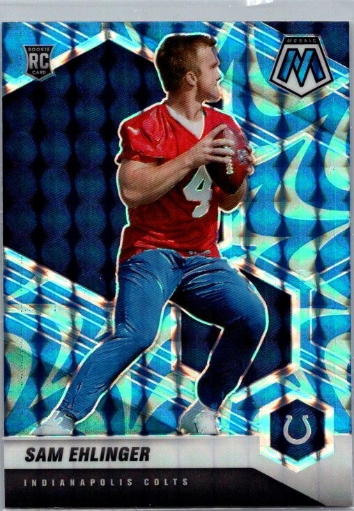 2021 Panini Mosaic - Rookies Mosaic Reactive Blue Prizm #372 Sam Ehlinger (RC)