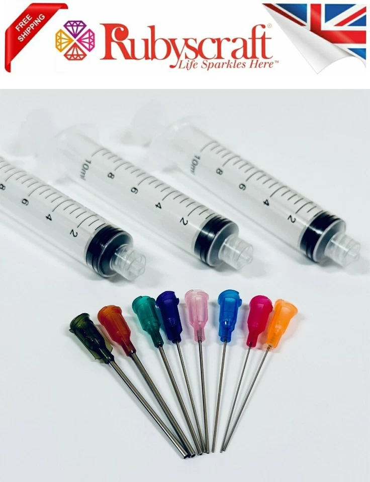 3PCS 10ML SYRINGES & 10PCS MIX LONG BLUNT TIPS 3pcs 10ml Syringes & 10pcs Mix LONG Blunt Tip Needles Glue, Ink, Dispensing