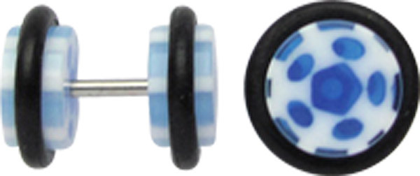 Ear Piercing Jewelry Fake Plug Studs Acrylic With Kaleidoscope, Stud IN 1, 2x6mm
