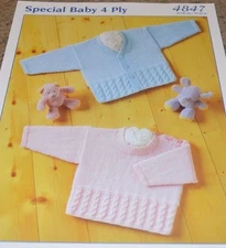 Stylecraft Knitting Pattern 4847 Special Baby 4 ply 12-22" Sweater Cardigan