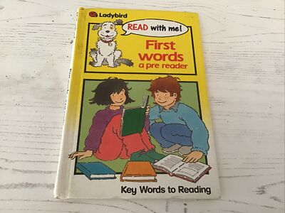 Vintage Marienkäfer Lesen Sie mit mir erste Worte Ein Vorleser. Schlüsselwörter zum Lesen.