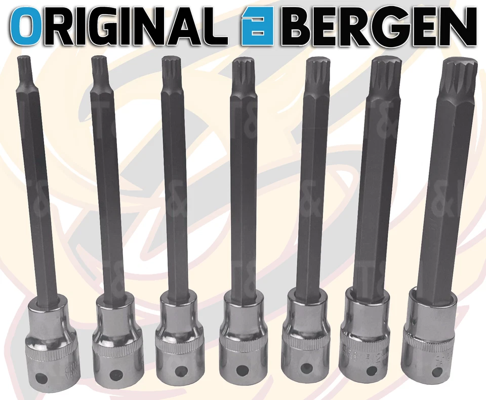 BERGEN Extra Long SPLINE BIT Socket Set 1/2"Dr Triple Square Spline Sockets-M16 - Image 4 of 4