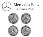 For Mercedes Set of 4 Hub Caps Star w/Black Laurel Wreath Genuine 17140001259040