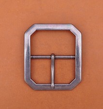 Mens Rectangle Heavy Duty Strong Retro Center Bar Pin Belt Buckle Fit 45mm Strap