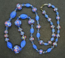 Collier Perles Murano Ancien Antique Wedding Cake Venetian Glass Bead Necklace