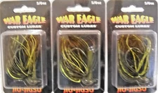 Lot of 3 WAR EAGLE 5/8oz JIU-JIGSU Jigs