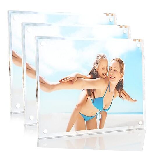 Picture Frames, 3 Pack 8x10 inch Acrylic Picture Frame Clear 8 x 8x10(3 PACK)-image