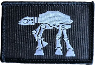 STAR WARS AT-AT IMPERIAL WALKER GALAXY SQUADRON TACTICAL BLACK WHITE HOOK PATCH