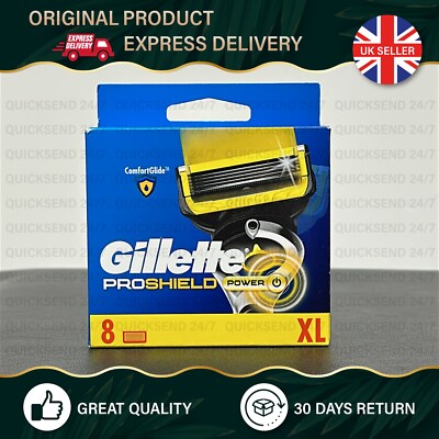 Gillette Pro Shield XL Klingen | Packung mit 8 Patronen | Brandneu 100% Original UK