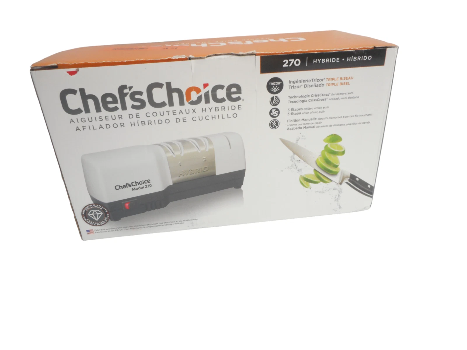 Chef'sChoice - Electric and Manual Hybrid Knife Sharpener - White (0270100)