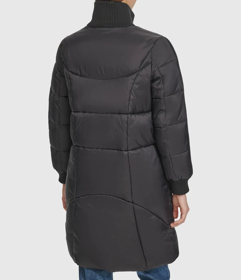 $250 Andrew Marc Pavia Chaqueta acolchada con capucha sintética acolchada, negra, pequeña Foto 4 de 4